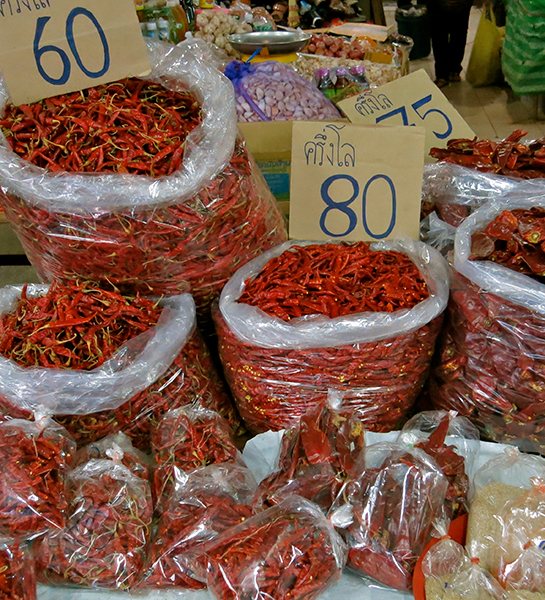 Phrik - Fresh Thai chilies at the market.